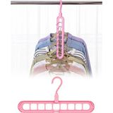 Omilife Pembe 9 Gözlü Döner Başlıklı Gömlek Tişört Askısı Yer Tasarruflu Dolap Organizeri 33,5 cm - Renkli