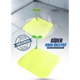 Omilife Sarı Dekoratif Silikon Gider Kapağı Koku Önleyici Lavabo Tıpası Banyo Küvet Gider Matı 15x15 cm