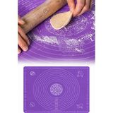 Omilife Silikon Hamur Açma Yoğurma Matı Skalalı Kaymaz Yapışmaz Kolay Temizlenebilir 40X50 cm - Mor