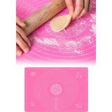 Omilife Silikon Hamur Açma Yoğurma Matı Skalalı Kaymaz Yapışmaz Kolay Temizlenebilir 40X50 cm - Pembe