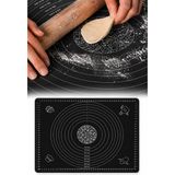 Omilife Silikon Hamur Açma Yoğurma Matı Skalalı Kaymaz Yapışmaz Kolay Temizlenebilir 40X50 cm - Siyah