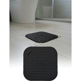 Omilife Siyah Kare Silikon Gider Kapağı Koku Önleyici Lavabo Banyo Mutfak Gider Tıkacı 14.5 cm