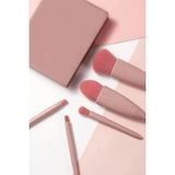Omilife Taşınabilir Makyaj Fırça Seti 5li Aynalı Fondöten Allık Göz Farı Fırçaları Organizer Kutulu