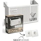 Omilife Wifi Modem Saklama Kutusu Plastik Malzeme ile 15X25X6 cm Boyutlarında Şık Duvar Tipi Yapışkanlı Vida Hediyedli(2 Adet)