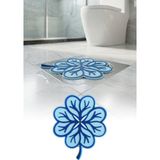 Omilife Yaprak Model Gider Koku Önleyici Silikon Mat – Banyo Mutfak Balkon Lavabo Gider Kapağı 16X16CM - MAVİ