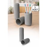 omilife Yuvarlak Seyahat Tipi Organizer Düzenleyici Kutu Diş Fırçası Makyaj Fırçası Kabı 19 cm