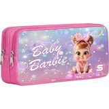 Omix Baby Barbie Yıldızlı Gece Desenli Çift Bölmeli Kalemlik - Pembe