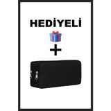 Omix Çift Bölmeli Kalemlik, Kalem Kutusu (Hediyeli) - Siyah