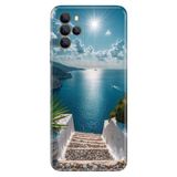 Omix Omix X700 ile Uyumlu Kılıf, Santorini Temalı Desenli, Darbe Emici Silikon