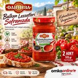 Omka Olineza Lütenitsa 2 Adet - Kahvaltılık Balkan Sos 515 gr Cam Kavanoz