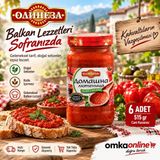 Omka Olineza Lütenitsa 6 Adet - Kahvaltılık Balkan Sos 515 gr Cam Kavanoz