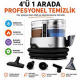 Omnex Arınmax Buharlı Koltuk Ve Halı Yıkama Makinesi 17000pa Çift Tanklı Profesyonel Buhar Temizleyici Gri