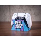 Omni Gta 6 Temalı Mavi Ps5 Kol Standı - Özel Tasarım Gta 6 Kontrolcü Standı, Playstation 5 Oyuncu Aksesuarı Konsol Standı ve Tutucu - Mavi - Beyaz