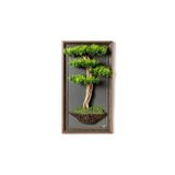 Omnia Concept Bonsai Tablaeu - 1 - Mdf Plaka Üzerinde Çerçeveli 3 Boyutlu Yapay Ağaç Tablosu 33X60 Cm