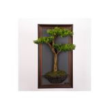 Omnia Concept Bonsai Tablaeu - 1B - Mdf Plaka Üzerinde Çerçeveli 3 Boyutlu Yapay Ağaç Tablosu 33X60 Cm