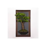 Omnia Concept Bonsai Tablaeu - 1C - Mdf Plaka Üzerinde Çerçeveli 3 Boyutlu Yapay Ağaç Tablosu 33X60 Cm