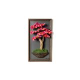Omnia Concept Bonsai Tablaeu - 2-1 - Mdf Plaka Üzerinde Çerçeveli 3 Boyutlu Yapay Ağaç Tablosu 33X60 Cm