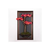 Omnia Concept Bonsai Tablaeu - 2-1A- Mdf Plaka Üzerinde Çerçeveli 3 Boyutlu Yapay Ağaç Tablosu 33X60 Cm