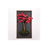 Omnia Concept Bonsai Tablaeu - 2-1B - Mdf Plaka Üzerinde Çerçeveli 3 Boyutlu Yapay Ağaç Tablosu 33X60 Cm