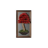 Omnia Concept Bonsai Tablaeu - 3-1A - Mdf Plaka Üzerinde Çerçeveli 3 Boyutlu Yapay Ağaç Tablosu 33X60 Cm