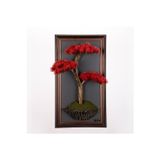 Omnia Concept Bonsai Tablaeu - 3-1B - Mdf Plaka Üzerinde Çerçeveli 3 Boyutlu Yapay Ağaç Tablosu 33X60 Cm