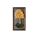 Omnia Concept Bonsai Tablaeu -3-2A - Mdf Plaka Üzerinde Çerçeveli 3 Boyutlu Yapay Ağaç Tablosu 33X60 Cm