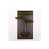 Omnia Concept Bonsai Tablaeu - 4C - Mdf Plaka Üzerinde Çerçeveli 3 Boyutlu Yapay Ağaç Tablosu 33X60 Cm