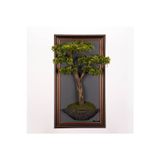Omnia Concept Bonsai Tablaeu - 5D - Mdf Plaka Üzerinde Çerçeveli 3 Boyutlu Yapay Ağaç Tablosu 33X60 Cm