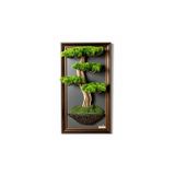 Omnia Concept Bonsai Tablaeu - 7 - Mdf Plaka Üzerinde Çerçeveli 3 Boyutlu Yapay Ağaç Tablosu 33X60 Cm