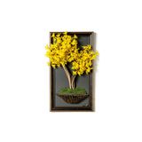 Omnia Concept Bonsai Tablaeu - 9 - Mdf Plaka Üzerinde Çerçeveli 3 Boyutlu Yapay Ağaç Tablosu 33X60 Cm