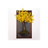 Omnia Concept Bonsai Tablaeu - 9A - Mdf Plaka Üzerinde Çerçeveli 3 Boyutlu Yapay Ağaç Tablosu 33X60 Cm
