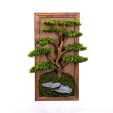 Omnia Concept Bonsai Tableau Magnus-1 - Masif Ahşap Çerçeveli 3 Boyutlu Yapay Ağaç Tablosu 50x100 cm