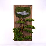 Omnia Concept Bonsai Tableau Magnus-3T - Masif Ahşap Çerçeveli 3 Boyutlu Yapay Ağaç Tablosu 50x100 cm