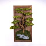Omnia Concept Bonsai Tableau Magnus-5 - Masif Ahşap Çerçeveli 3 Boyutlu Yapay Ağaç Tablosu 50x100 cm