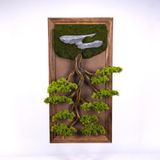 Omnia Concept Bonsai Tableau Magnus-6T - Masif Ahşap Çerçeveli 3 Boyutlu Yapay Ağaç Tablosu 50x100 cm
