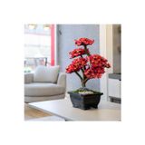 Omnia Concept Flora Bonsai-2-1 Masaüstü Kullanıma Uygun Doğal Ağaç Gövdeli Yapay Bonsai Ağacı - 40X50 Cm