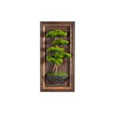 Omnia Concept Timber Bonsai Tablaeu - 3 - Masif Ahşap Çerçeveli 3 Boyutlu Yapay Ağaç Tablosu 33X60 Cm