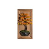 Omnia Concept Timber Bonsai Tablaeu - 6-2 - Masif Ahşap Çerçeveli 3 Boyutlu Yapay Ağaç Tablosu 33X60 Cm