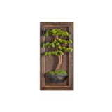 Omnia Concept Timber Bonsai Tablaeu - 6 - Masif Ahşap Çerçeveli 3 Boyutlu Yapay Ağaç Tablosu 33X60 Cm