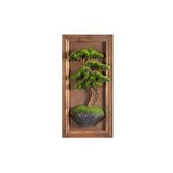Omnia Concept Timber Bonsai Tablaeu - 8 - Masif Ahşap Çerçeveli 3 Boyutlu Yapay Ağaç Tablosu 33X60 Cm