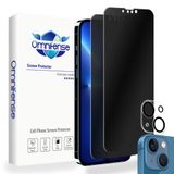 Omnifense Mat Gizlilik Plastik Ekran Koruyucu iPhone 13 (6,1 inç) için Tasarlanmıştır 2 Paket + Kamera Lens Koruyucu 2 Paket, 2 Yönlü Anti Spy Yansıma Önleyici Parmak İzi Ekran Filmi ve Apple 13 için Temperli Cam Kamera Kapağı Filmi