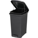 Omnipazar ELF-İ342 Slim Pedallı Plastik Çöp Kovası Iç Kovalı 25 Lt - Antrasit