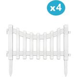 Omnipazar IRK-SB105 Sarmaşık Plastik Bahçe Dekorasyon Çiti 4'lü Set - Beyaz