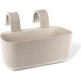Omnipazar KRS-249 Dekoratif Plastik Pera Askılı Balkon Saksı 3.2 Litre - Krem