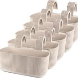 Omnipazar Krs-249 Plastik Pera Askılı Balkon Saksı 3.2 Lt Krem 5 Adet