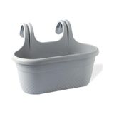 Omnipazar KRS-350 Dekoratif Plastik Inci Askılı Balkon Saksı 6.2 Litre - Gri