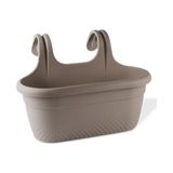 Omnipazar KRS-350 Dekoratif Plastik Inci Askılı Balkon Saksı 6.2 Litre - Kahverengi