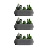 Omnipazar Krs-372 Dekoratif Plastik Mercan Uzun Saksı 1.3 Litre 3'Lü Set