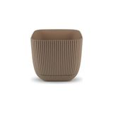 Omnipazar KRS-381 Dekoratif Plastik Mercan Kare Saksı 0.27 Litre No 1 - Kahverengi