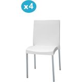 Omnipazar MT-CF875 Vortice Plastik Bahçe Balkon Sandalye 4'lü Set - Beyaz